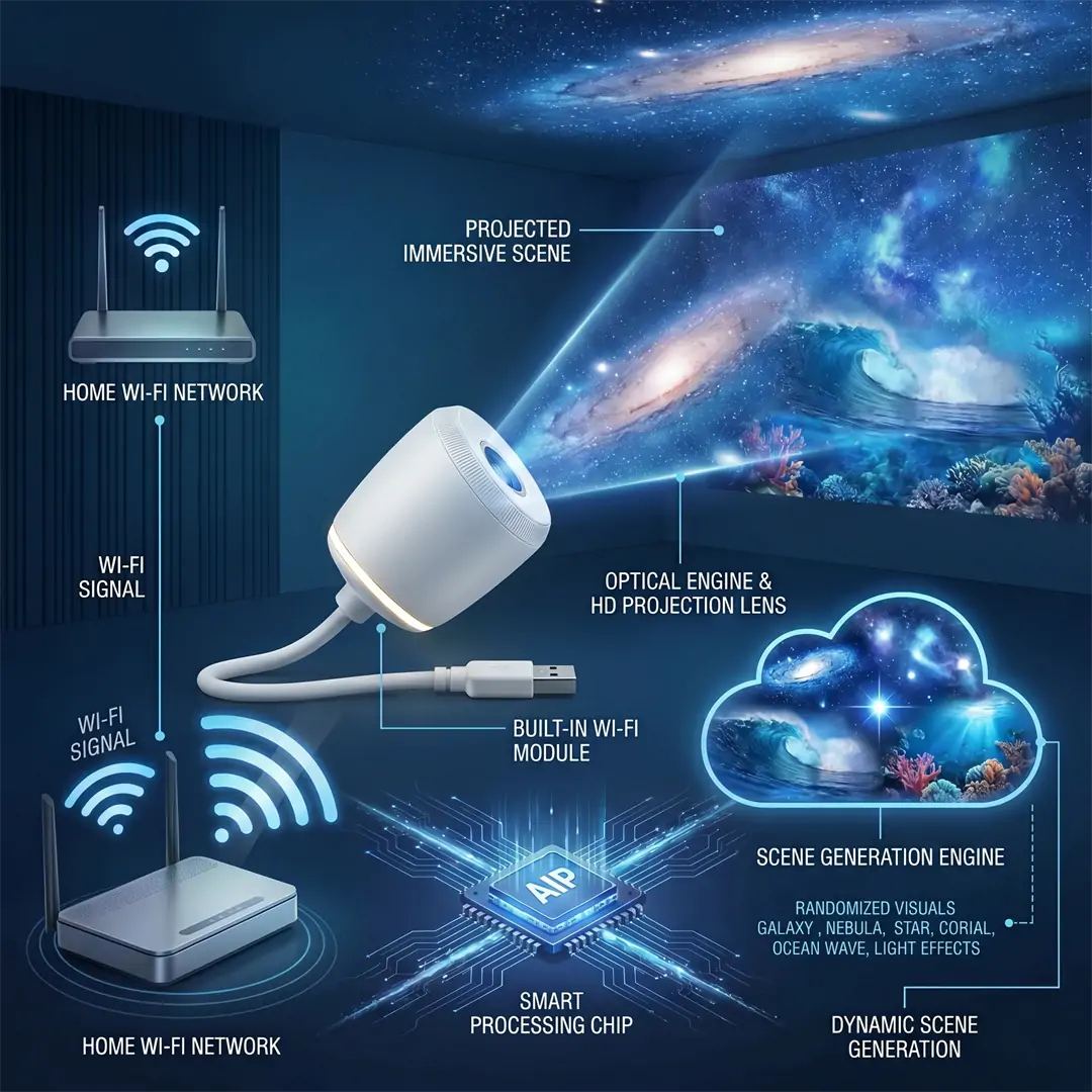 30% OFF 🎁🎁 PKNEW®  NEXT-GEN  SMART PROJECTION HD Smart Dynamic 5D Holographic Night Light Projector